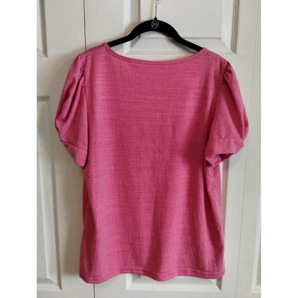 Jane + Delancey Pink puffy sleeve Tee - Picture 2 of 6